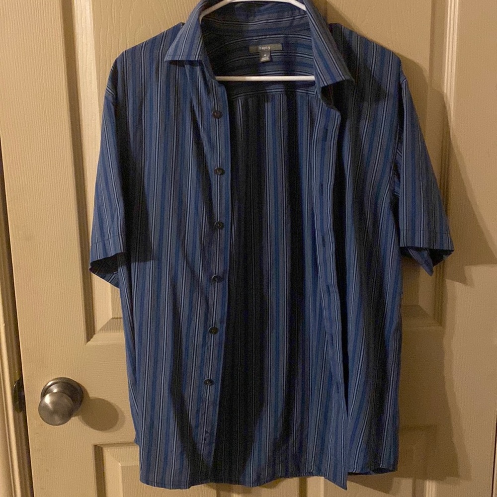 Blue striped button down.